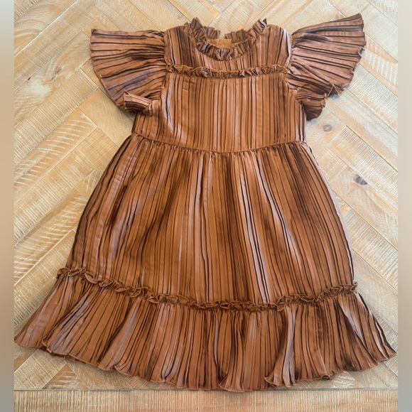 Janie and Jack Elegant Brown Girls Dress size 5t - Picture 1 of 3